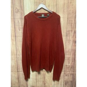 Timberland Large men’s knit cotton sweater burned red shirt